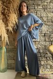 Basso Shirring Wide Leg Pant Airforce